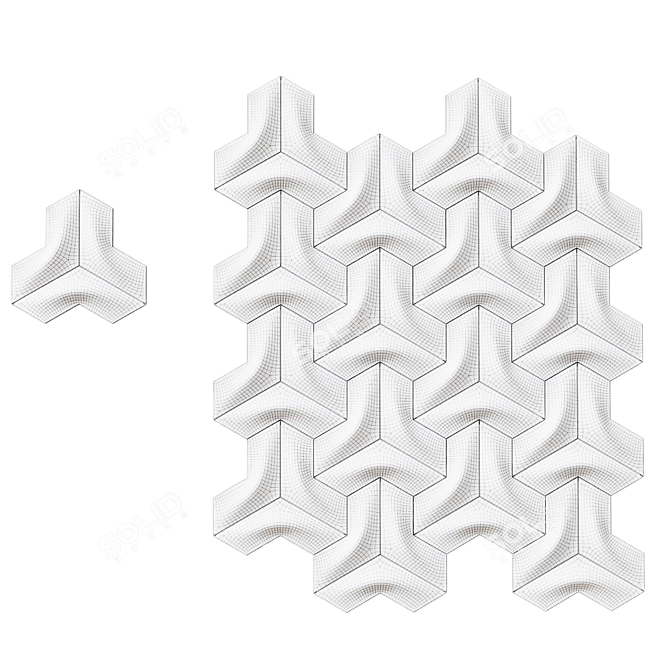 Elegant 3D Tile Panel: SIGNA 3D model image 3