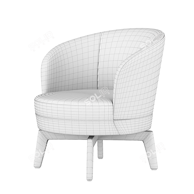 Luxury Doyle Armchair by Fendi 3D model image 5