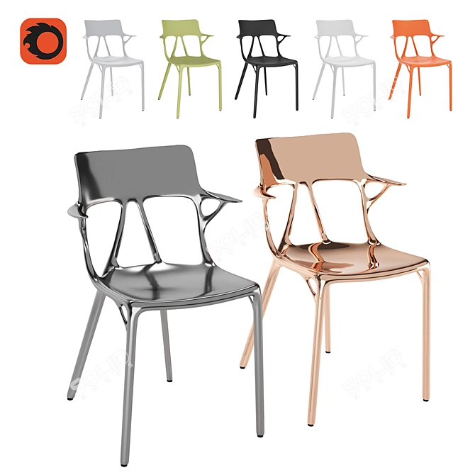 Kartell AI Chair by Starck 3D model image 1