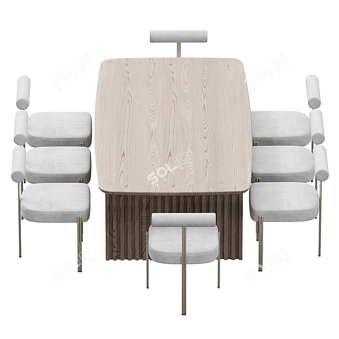 Elegant Caillou Table Chair 3D model image 3