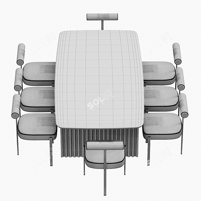 Elegant Caillou Table Chair 3D model image 7