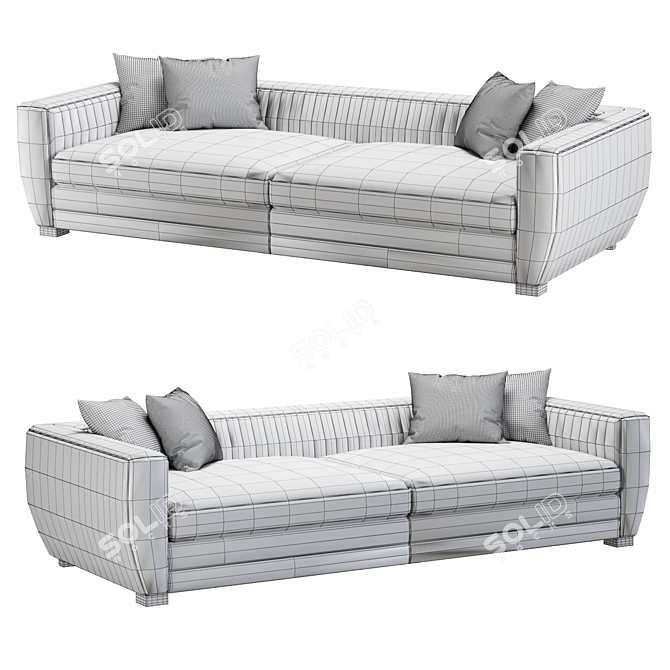 Rourke Contemporary Leather Sofa 3D model image 5