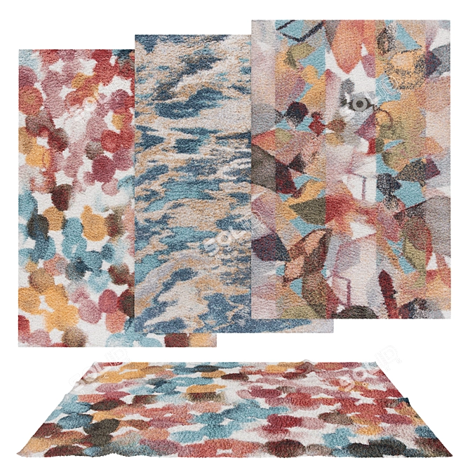 Versatile Rug Set: 6 Decorative Options 3D model image 1