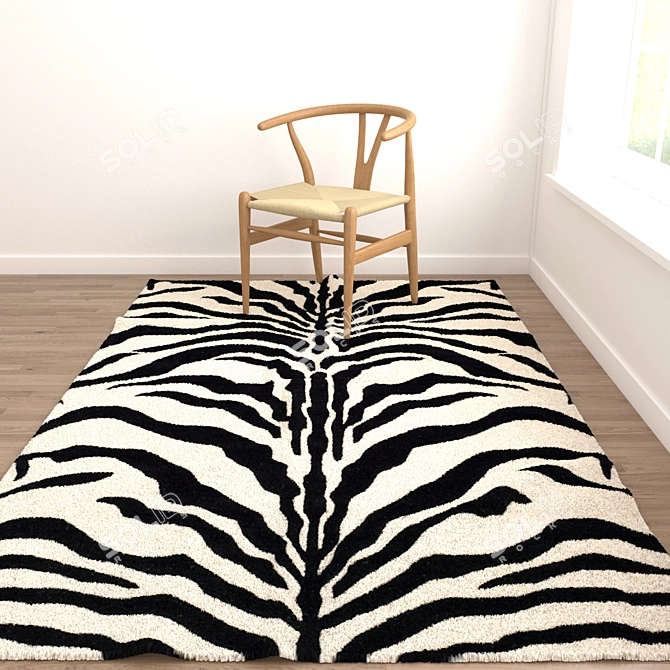 Versatile 3D Rug Set - 8 Variations 3D model image 3