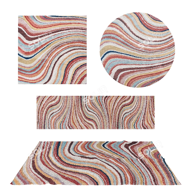 Versatile Rug Set: 8 Unique Options 3D model image 1