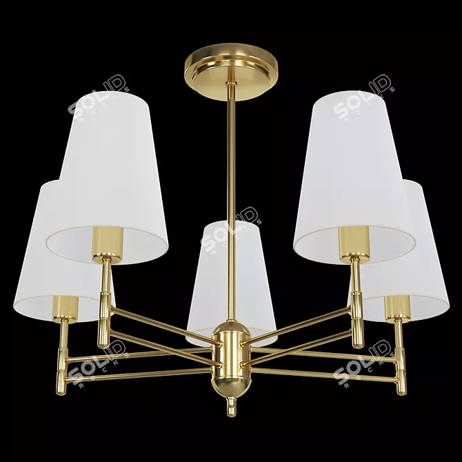 Elegant Fabric and Metal Chandelier 3D model image 1