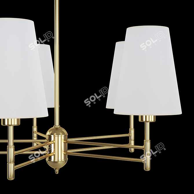 Elegant Fabric and Metal Chandelier 3D model image 2