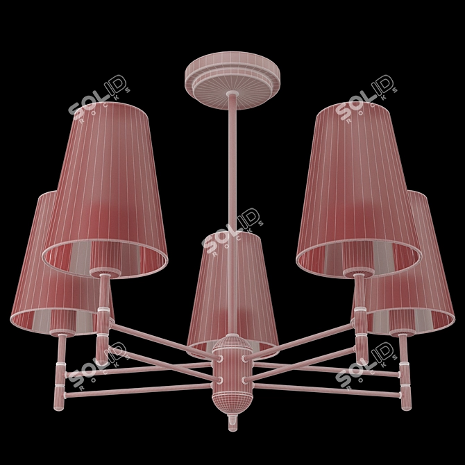 Elegant Fabric and Metal Chandelier 3D model image 3