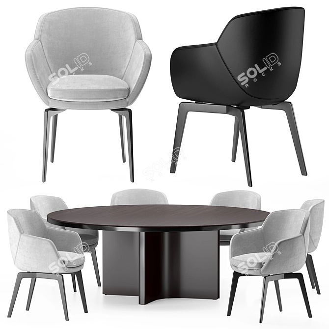 Modern Belt Dining Chair: Minotti 2021 Collection 3D model image 1