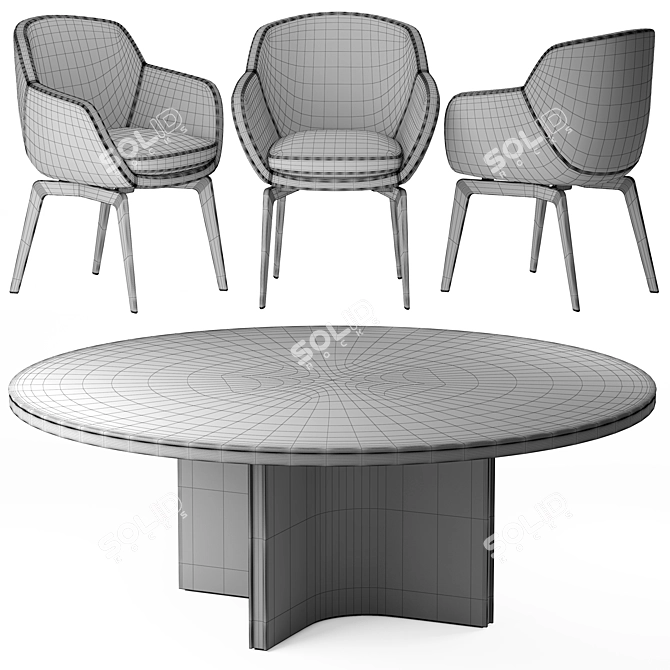 Modern Belt Dining Chair: Minotti 2021 Collection 3D model image 7