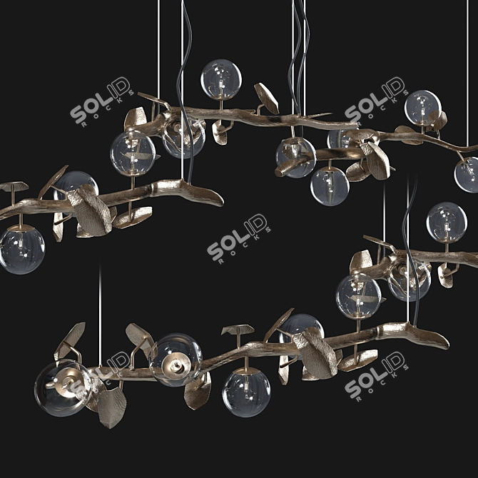 Golden Branch Chandelier: Mythological Marvel 3D model image 2