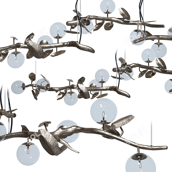 Golden Branch Chandelier: Mythological Marvel 3D model image 5