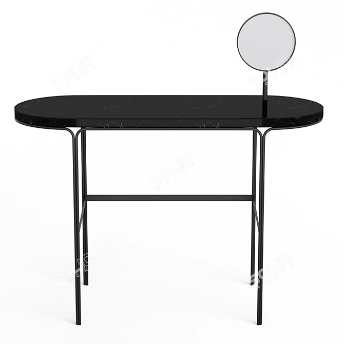 Elegant Marble and Metal Dressing Table 3D model image 2