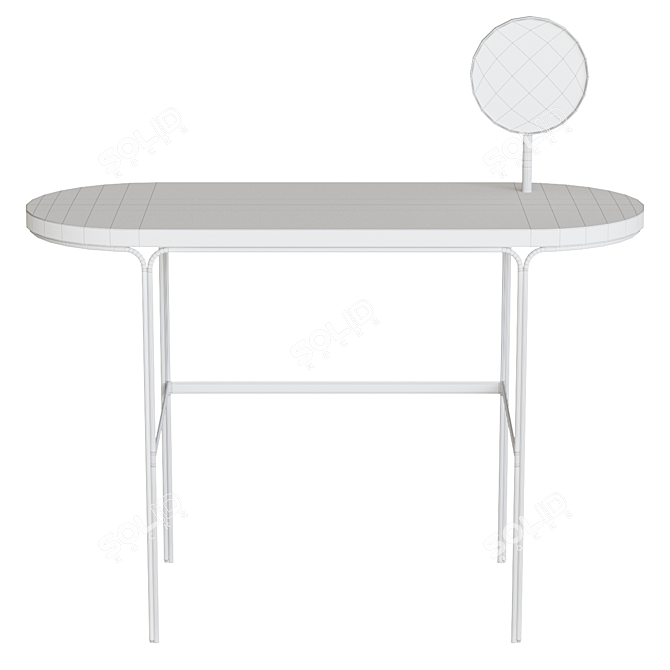 Elegant Marble and Metal Dressing Table 3D model image 3