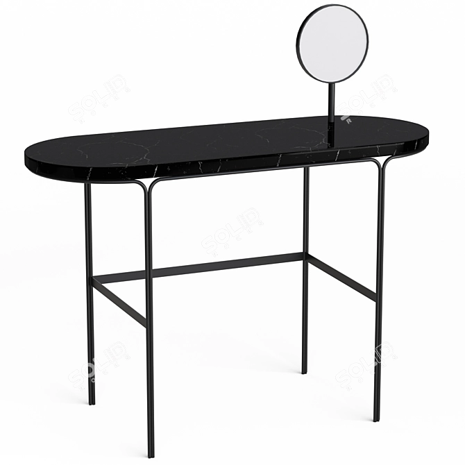 Elegant Marble and Metal Dressing Table 3D model image 4