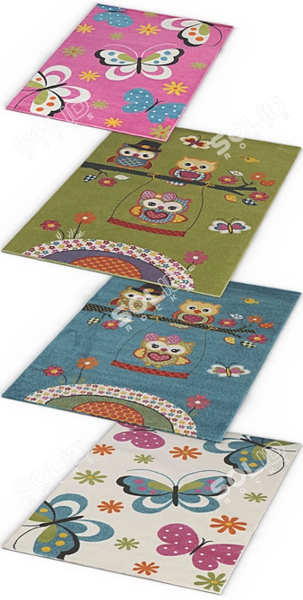 Crystal Kids Rugs: Stylish & Playful 3D model image 2