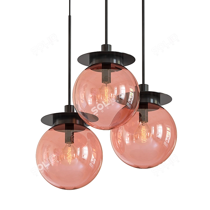 Eclat d'Eau: Murano Pendant Lamp 3D model image 1