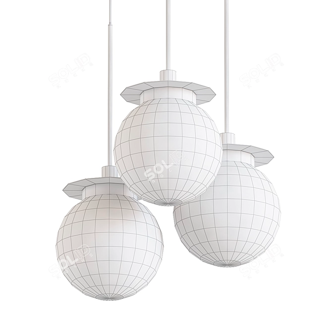 Eclat d'Eau: Murano Pendant Lamp 3D model image 2