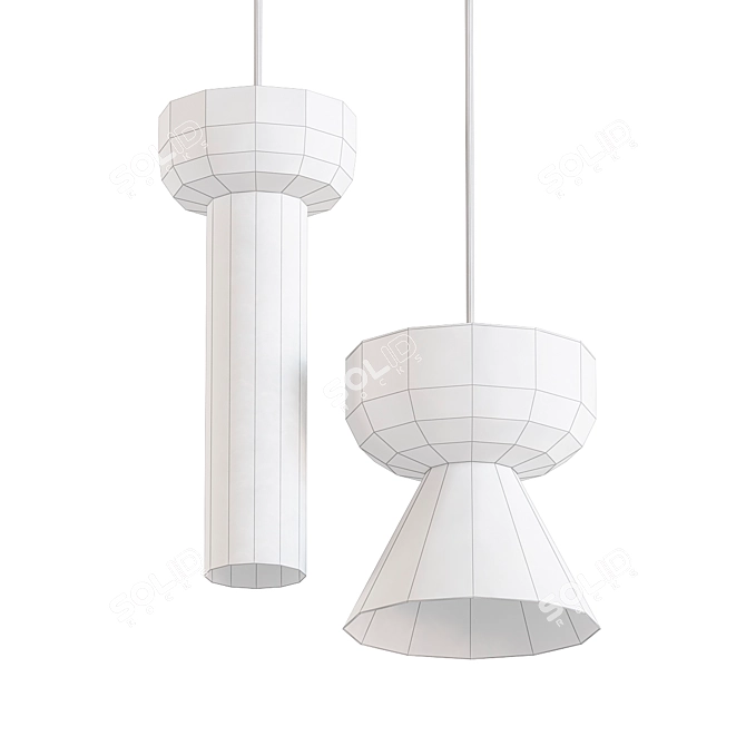 Elegant Glass Pendant Lights 3D model image 2