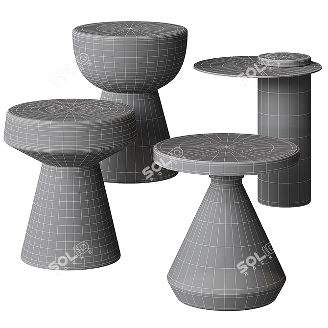 Modern Terrazzo Accent Tables: Rosalina, Raalte, Ommen, Enzo 3D model image 3