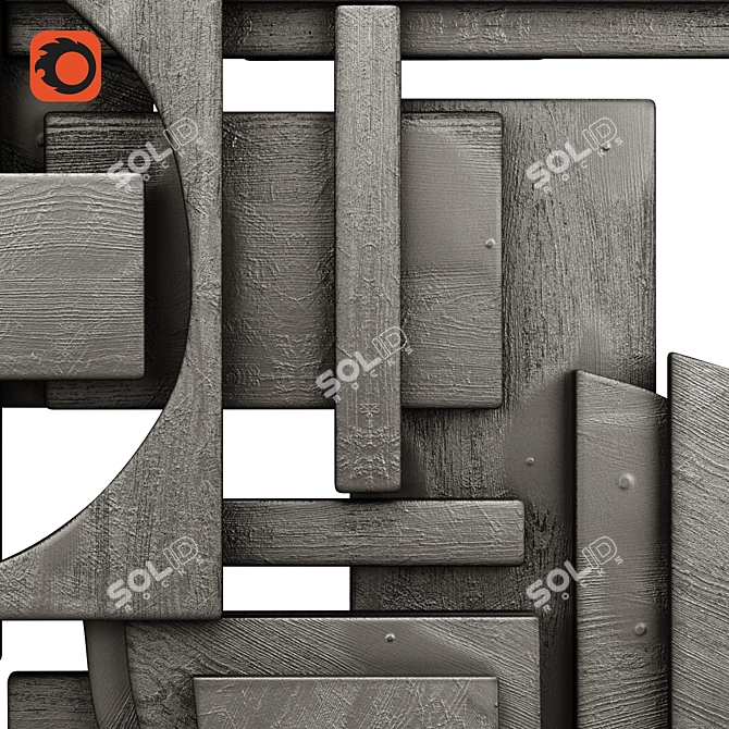 Tilde Grynnerup Inspired Wooden Wall Sculpture 3D model image 4