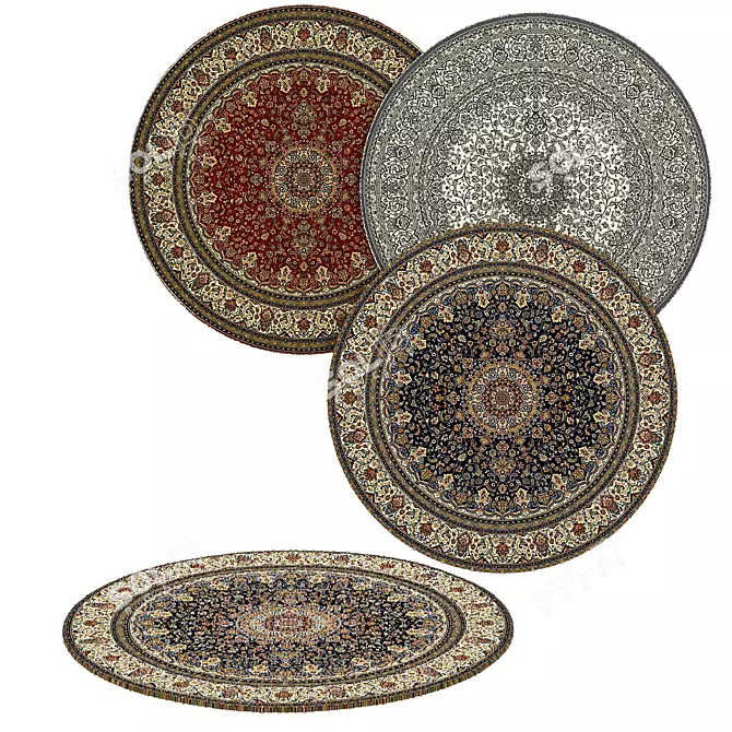 Elegant Circular Rug: Modern Design 3D model image 1