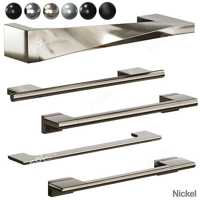 6 Materials Door Handles: Versatile, Durable, Stylish 3D model image 3