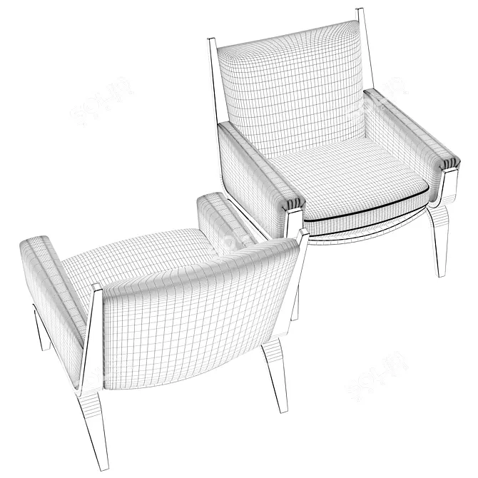 GE 501 Easy Chair: Danish Comfort 3D model image 7