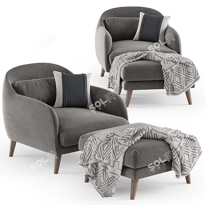 KARIN Armchair: Sleek and Stylish Seating 3D model image 1