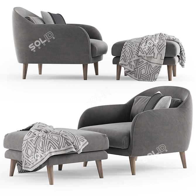 KARIN Armchair: Sleek and Stylish Seating 3D model image 2