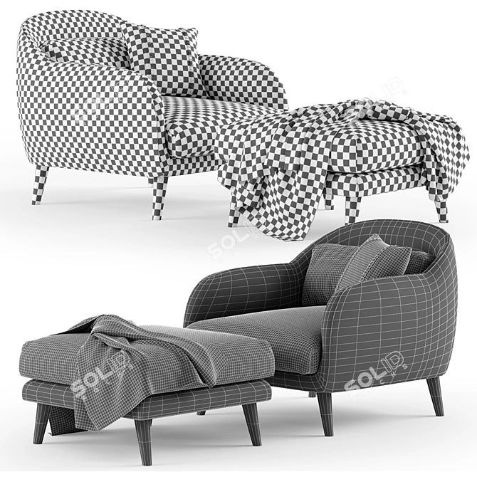 KARIN Armchair: Sleek and Stylish Seating 3D model image 5