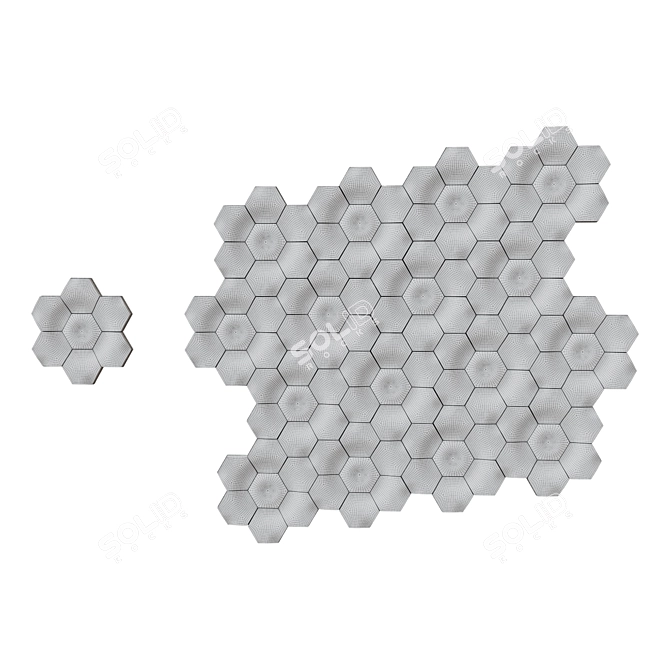 GEO 3D Decorative Tiles - Stunning Wall Décor 3D model image 3