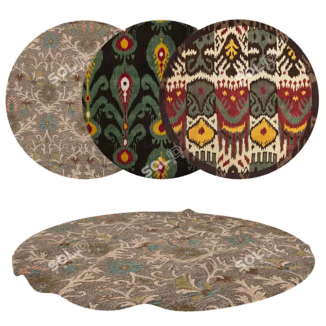 6-Piece Circular Rugs Set 3D model image 1