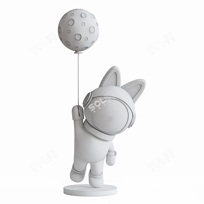 Cosmic Explorer Astronaut Sculpture 3D model image 4