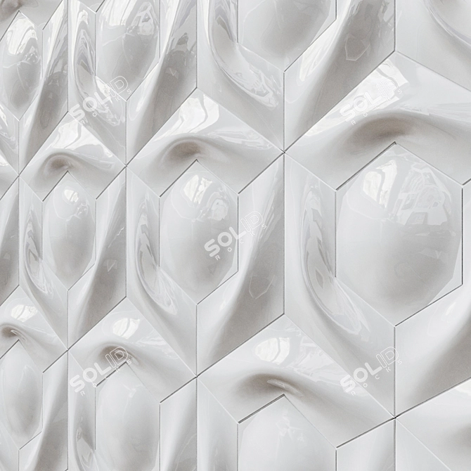 Harmony 3D Decorative Tiles: A Stunning Wall Decoration 3D model image 1