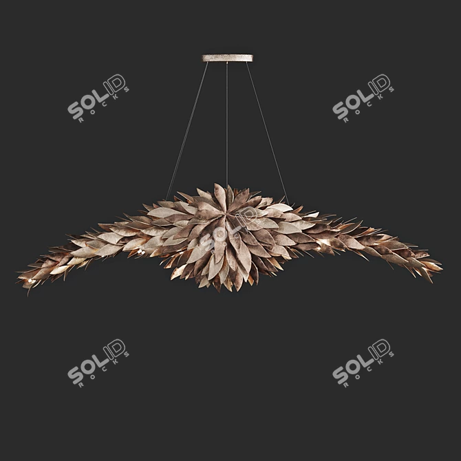 Elegant Petal Chandelier: Handcrafted Luxury 3D model image 1