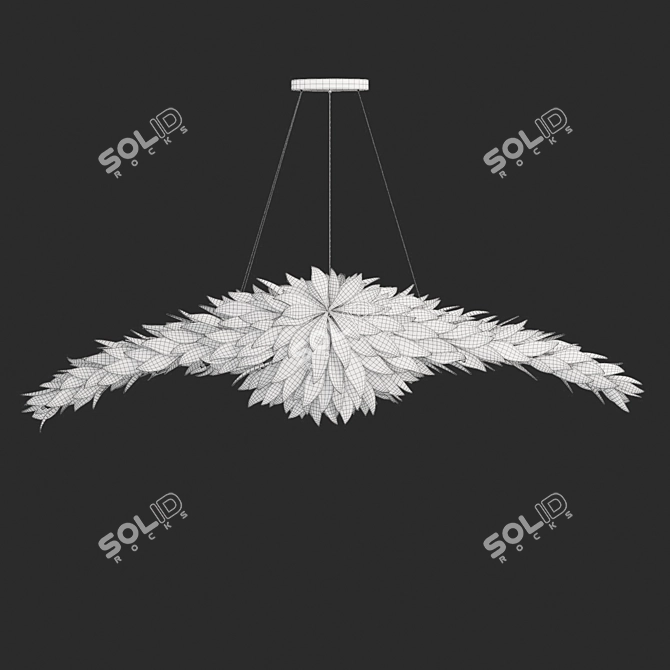 Elegant Petal Chandelier: Handcrafted Luxury 3D model image 5