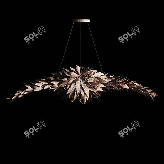 Elegant Petal Chandelier: Handcrafted Luxury 3D model image 6