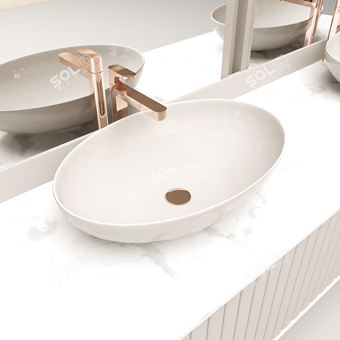 Elegant Bathroom Set 3D model image 2