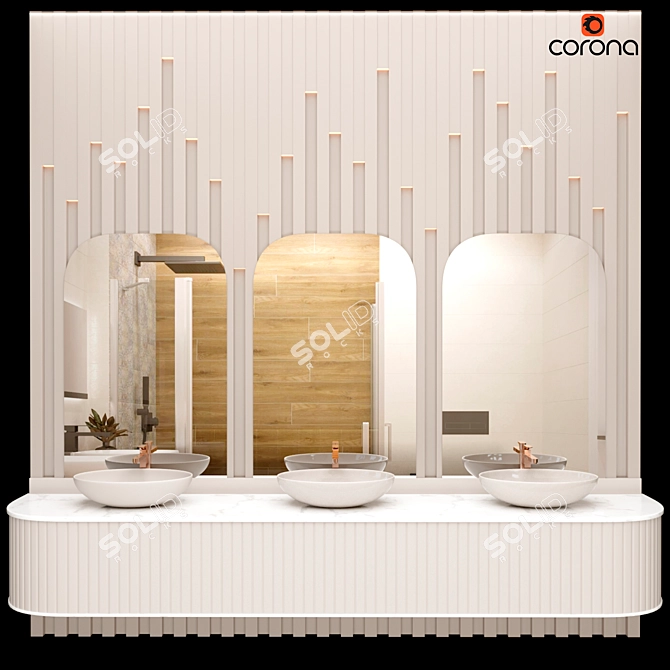 Elegant Bathroom Set 3D model image 5