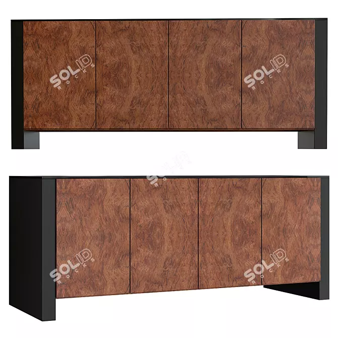 Elegant Vertigo Living Room Cabinet 3D model image 1