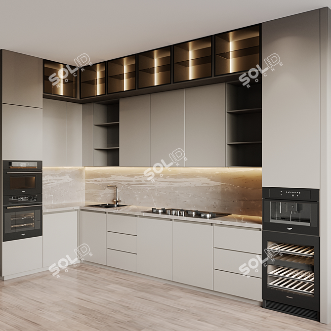 Title: Modern 42: Fully Customizable Kitchen with Appliances 3D model image 2