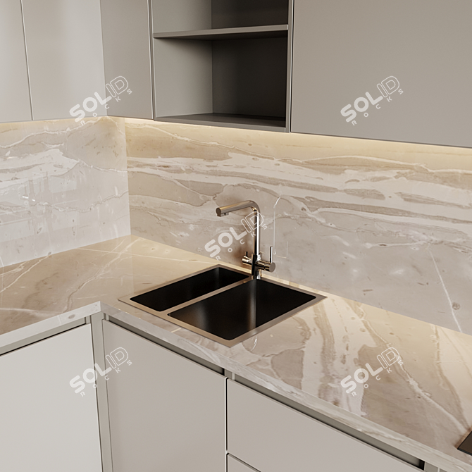 Title: Modern 42: Fully Customizable Kitchen with Appliances 3D model image 3