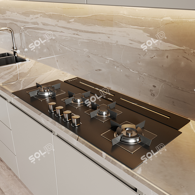 Title: Modern 42: Fully Customizable Kitchen with Appliances 3D model image 4