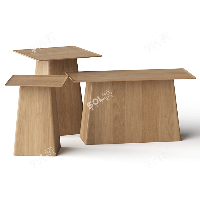  Vita Wooden Side Tables: Stylish and Versatile Furniture Pieces 3D model image 1