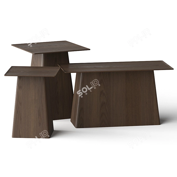 Vita Wooden Side Tables: Stylish and Versatile Furniture Pieces 3D model image 2