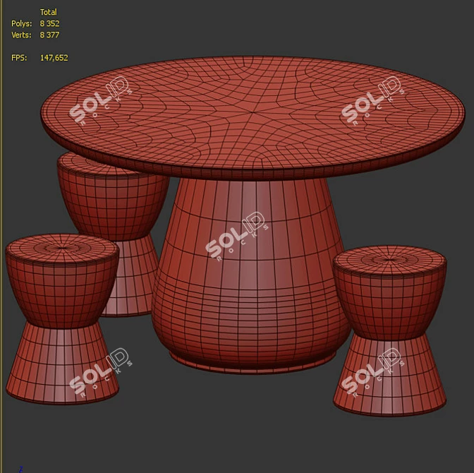 Dover Dining Set: Stylish and Functional 3D model image 2