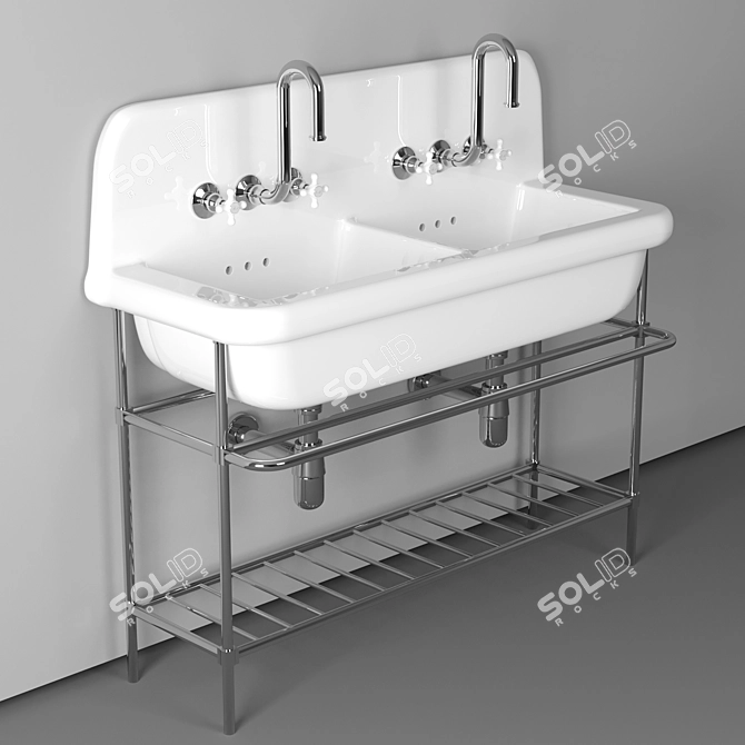 Bleu Provence TrueColors Retro Double Sink 3D model image 3