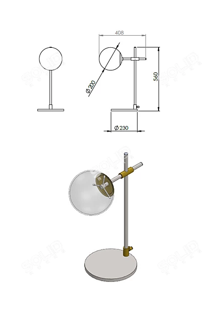 Title: Kilinski Art Table Lamp 3D model image 5