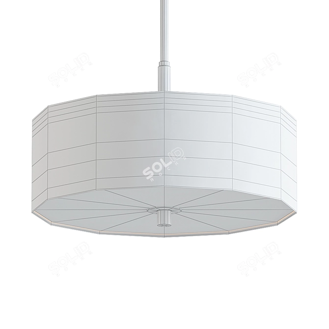 Cream Drum Pendant Light 3D model image 2